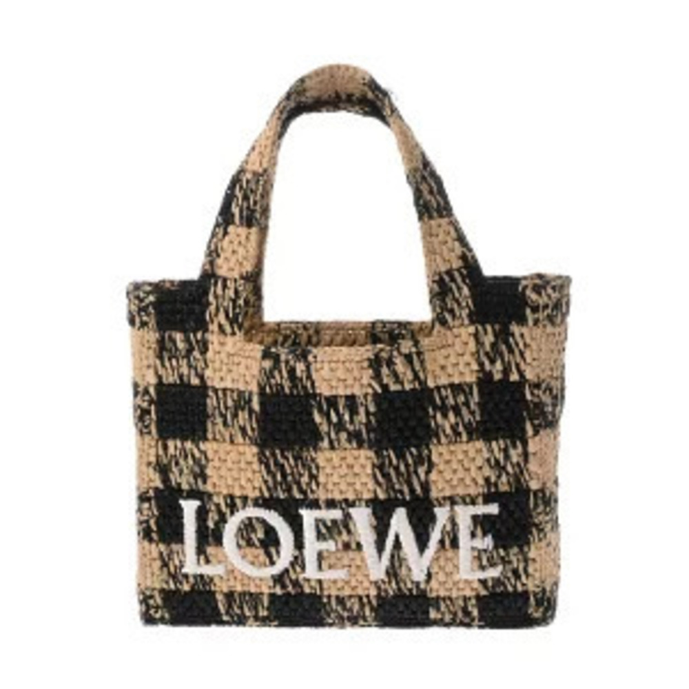 Loewe Font Tote Black Raffia Handbag